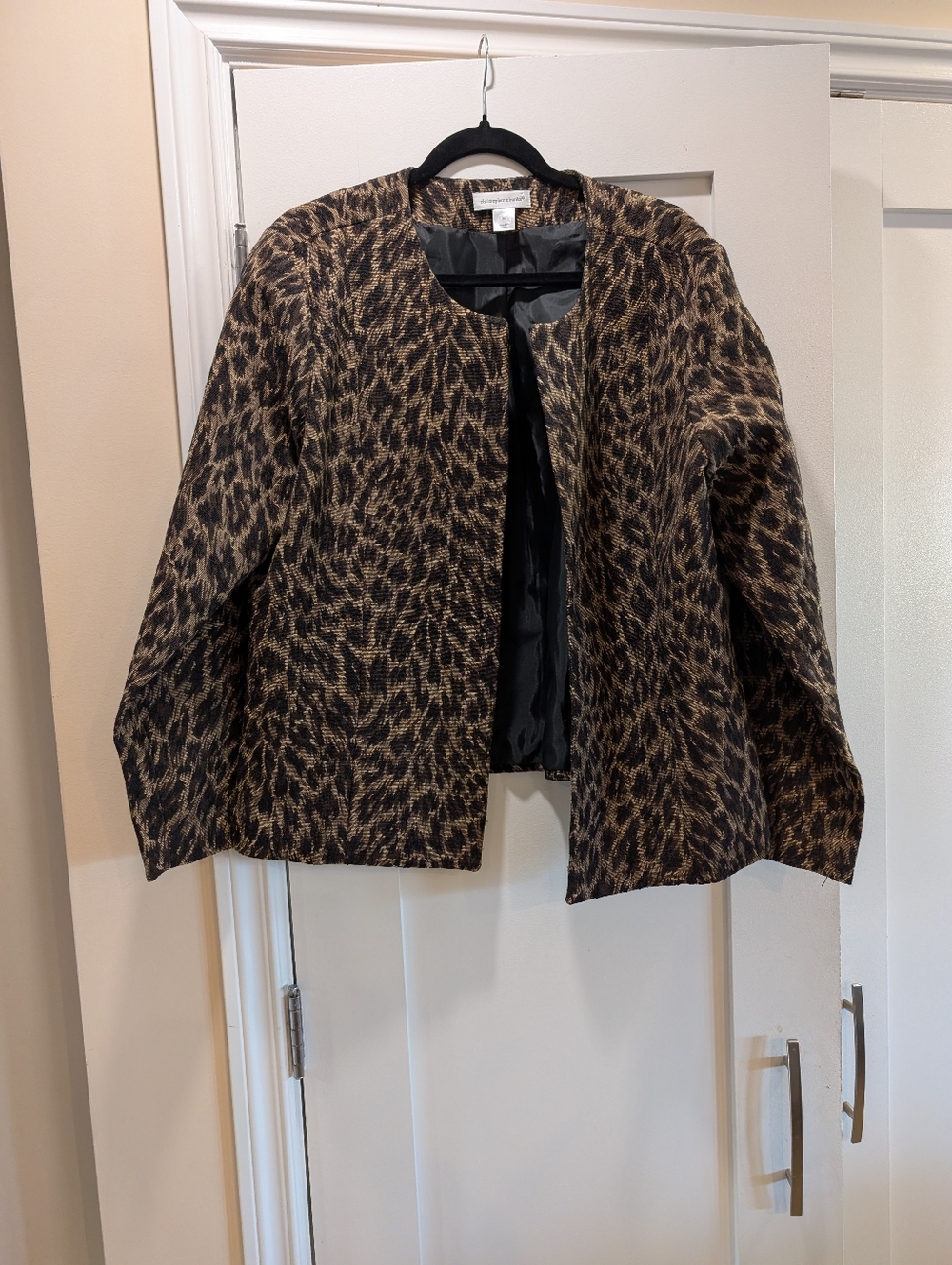 Unstructured Animal Print Jacket,XL